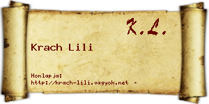 Krach Lili névjegykártya